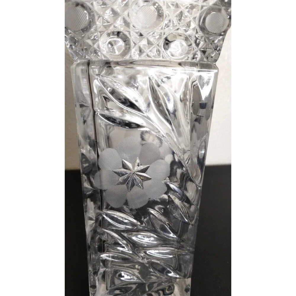 ABP Harvard  Daisy Design Glass Cyclinder Vase 15 Point Star Point Base 10